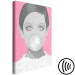 Canvas Print Bubble gum - portrait of a woman in pink and gray tones 117490 additionalThumb 6
