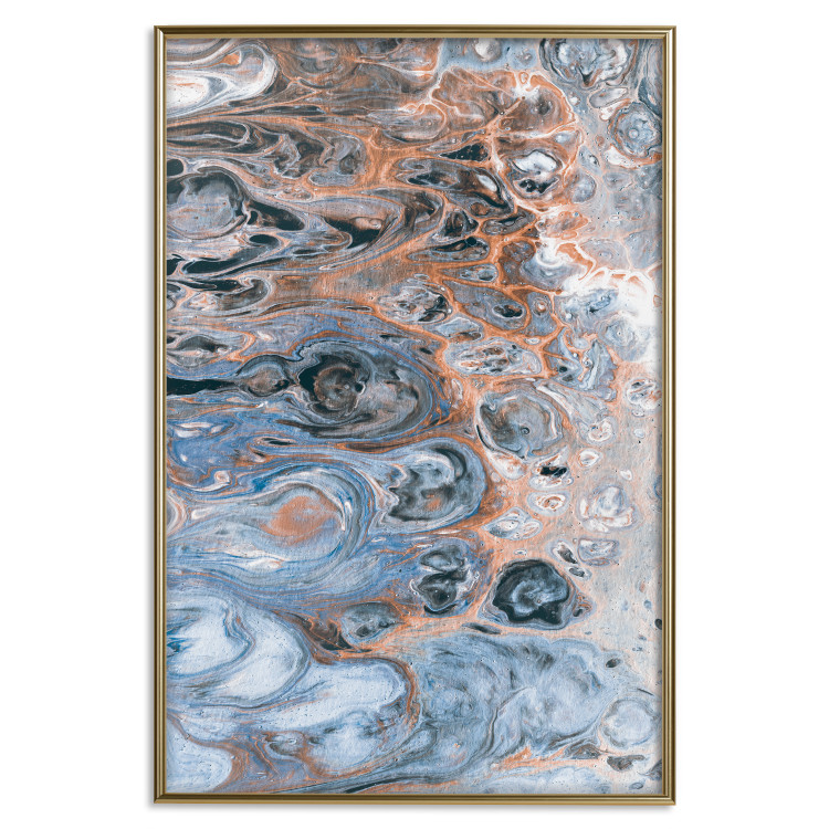 Wall Poster Sienna Blue Marble - colorful abstraction with artistic spots and streaks 117790 additionalImage 16
