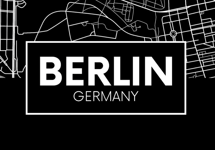 Canvas Art Print Berlin Layout (1-part) - Black and White City Map Perspective 118090 additionalImage 4