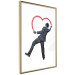 Poster Elegant Graffiti Artist - heart and man in a suit in Banksy style 118690 additionalThumb 8