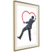 Poster Elegant Graffiti Artist - heart and man in a suit in Banksy style 118690 additionalThumb 2