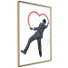 Poster Elegant Graffiti Artist - heart and man in a suit in Banksy style 118690 additionalThumb 14