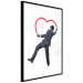 Poster Elegant Graffiti Artist - heart and man in a suit in Banksy style 118690 additionalThumb 13