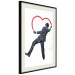 Poster Elegant Graffiti Artist - heart and man in a suit in Banksy style 118690 additionalThumb 3