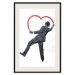 Poster Elegant Graffiti Artist - heart and man in a suit in Banksy style 118690 additionalThumb 18