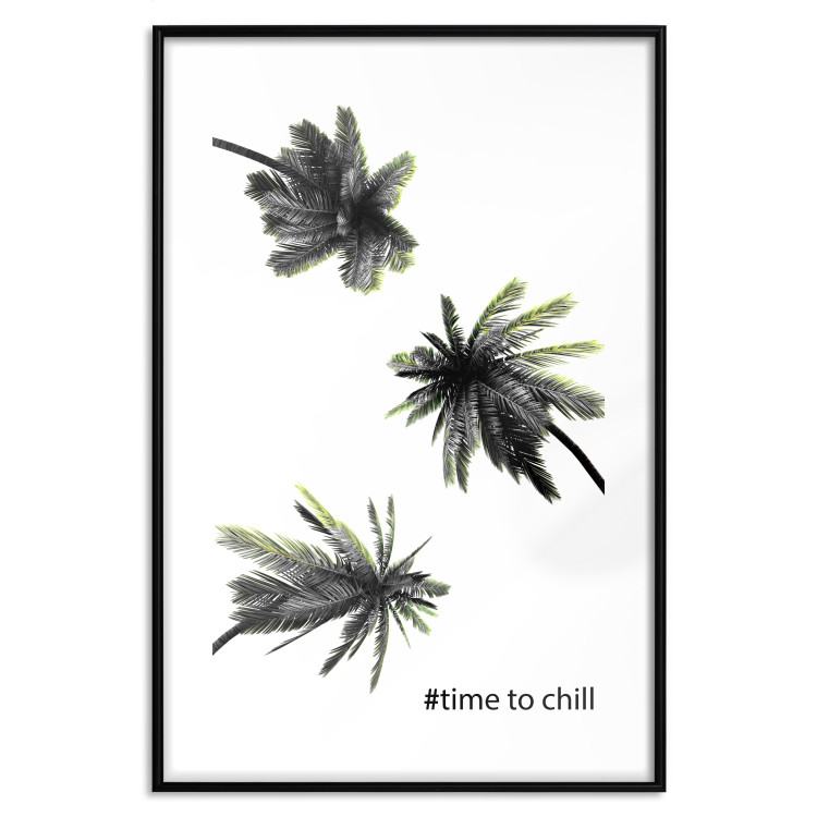 Poster Carefree Moments - tropical palms and black inscriptions on a white background 122290 additionalImage 15
