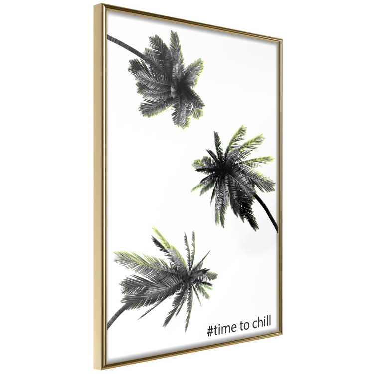 Poster Carefree Moments - tropical palms and black inscriptions on a white background 122290 additionalImage 12