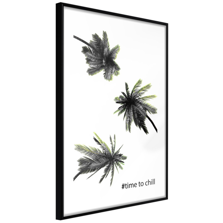 Poster Carefree Moments - tropical palms and black inscriptions on a white background 122290 additionalImage 11