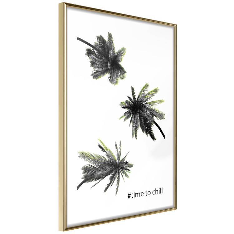 Poster Carefree Moments - tropical palms and black inscriptions on a white background 122290 additionalImage 6