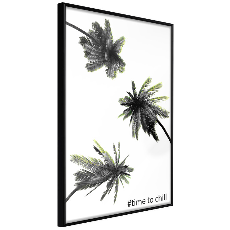 Poster Carefree Moments - tropical palms and black inscriptions on a white background 122290 additionalImage 10