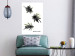 Poster Carefree Moments - tropical palms and black inscriptions on a white background 122290 additionalThumb 2