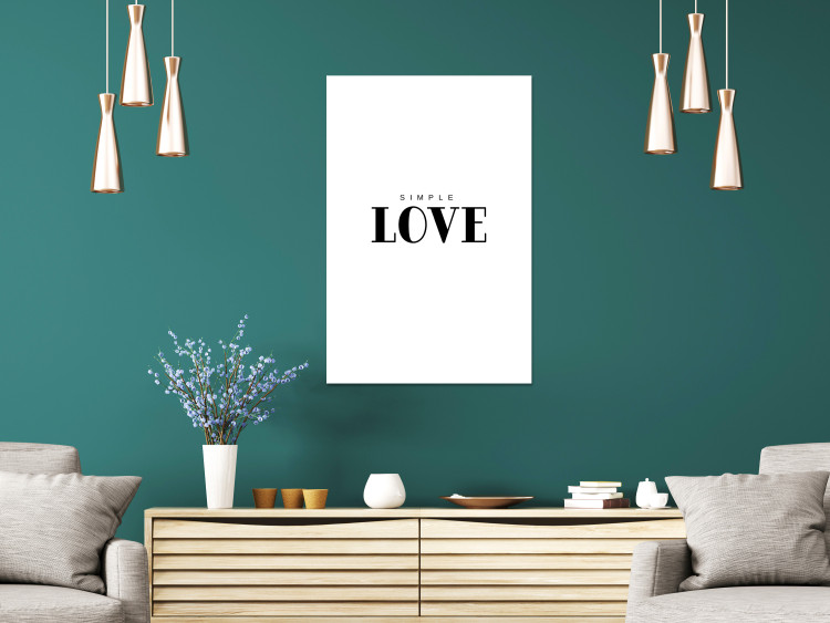 Canvas Print Just love - minimalist English inscription on a white background 122890 additionalImage 3