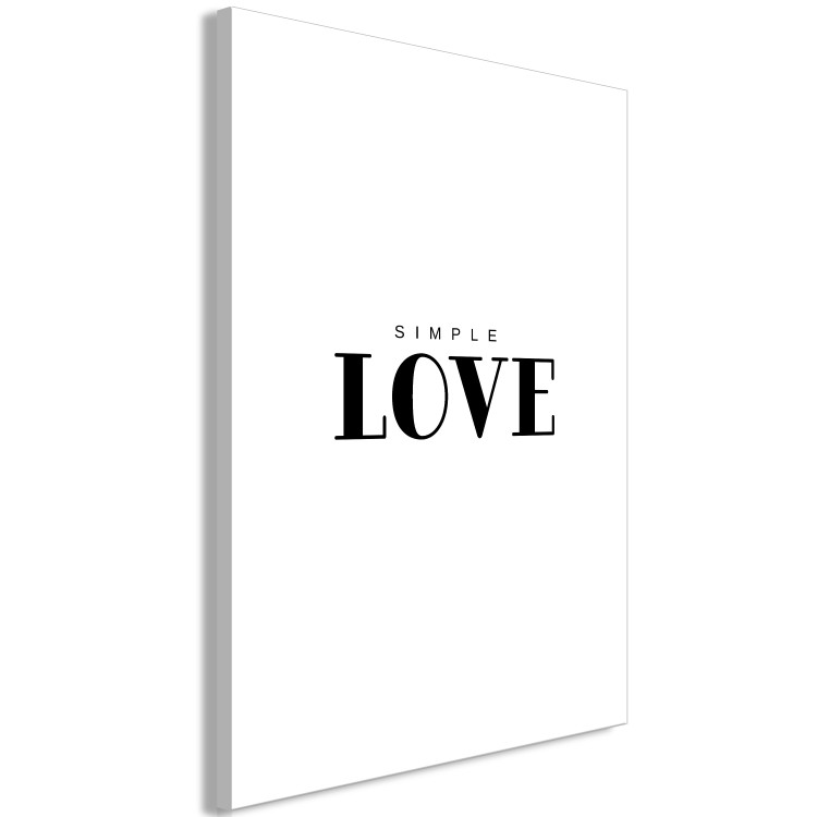 Canvas Print Just love - minimalist English inscription on a white background 122890 additionalImage 2
