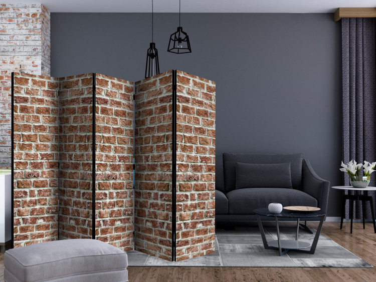 Folding Screen Brick Space II - architectural texture of red brick 123290 additionalImage 4