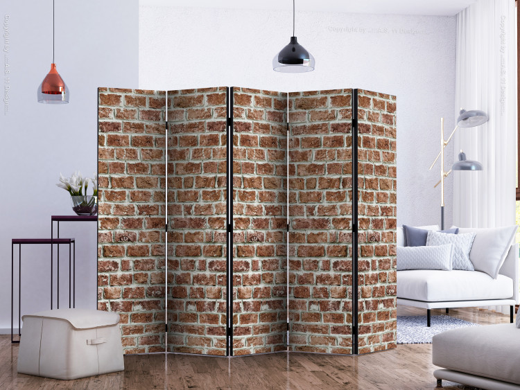 Folding Screen Brick Space II - architectural texture of red brick 123290 additionalImage 2