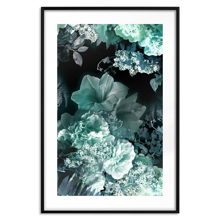 Wall Poster Emerald Garden - mint-colored floral garden with flowers 123490 additionalImage 15