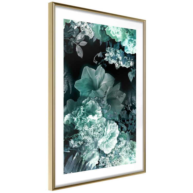 Wall Poster Emerald Garden - mint-colored floral garden with flowers 123490 additionalImage 6