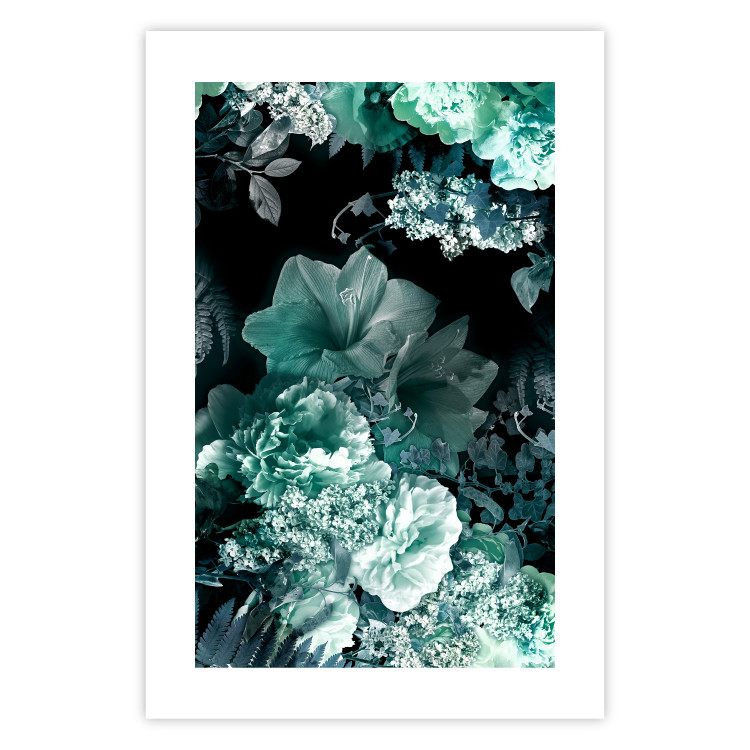Wall Poster Emerald Garden - mint-colored floral garden with flowers 123490 additionalImage 19