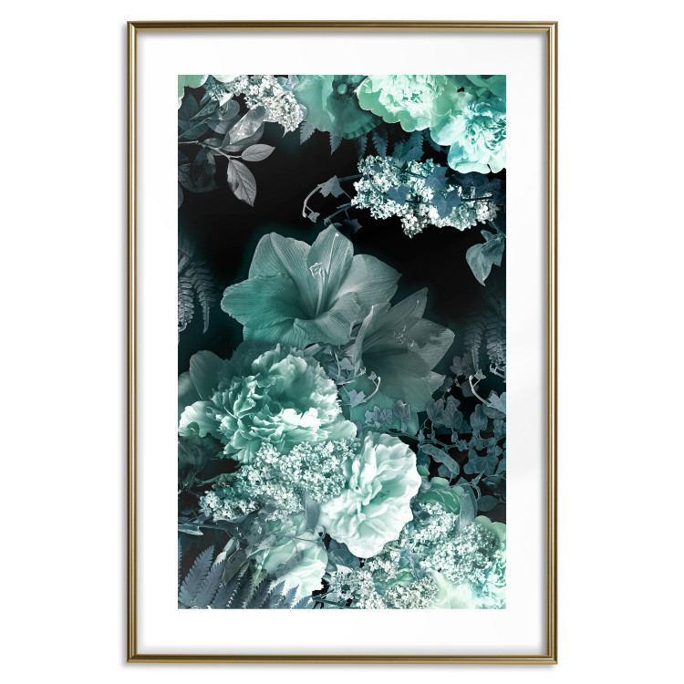 Wall Poster Emerald Garden - mint-colored floral garden with flowers 123490 additionalImage 14