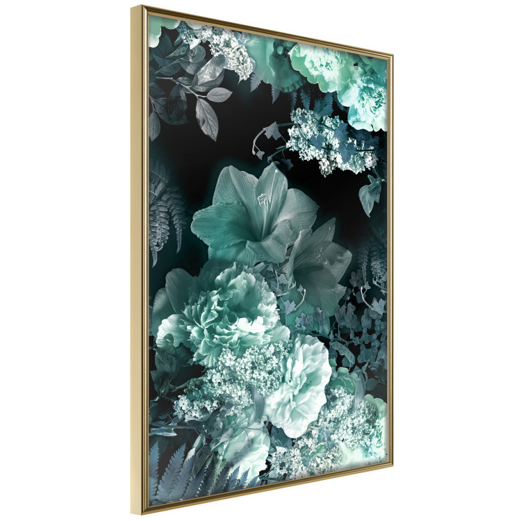 Wall Poster Emerald Garden - mint-colored floral garden with flowers 123490 additionalImage 12