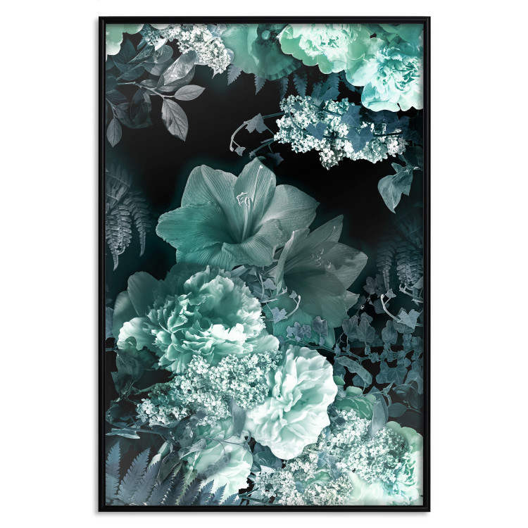 Wall Poster Emerald Garden - mint-colored floral garden with flowers 123490 additionalImage 18