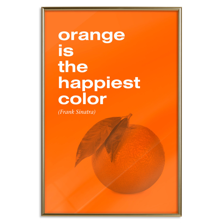 Wall Poster The Happiest Colour - quote and orange fruit on orange background 123590 additionalImage 20
