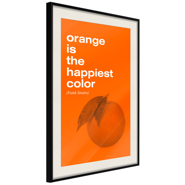Wall Poster The Happiest Colour - quote and orange fruit on orange background 123590 additionalImage 3