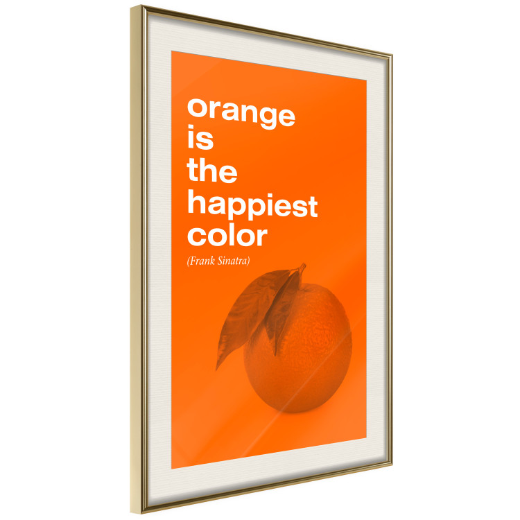 Wall Poster The Happiest Colour - quote and orange fruit on orange background 123590 additionalImage 2