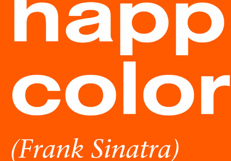 Wall Poster The Happiest Colour - quote and orange fruit on orange background 123590 additionalImage 11