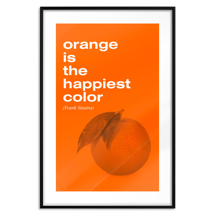 Wall Poster The Happiest Colour - quote and orange fruit on orange background 123590 additionalImage 17