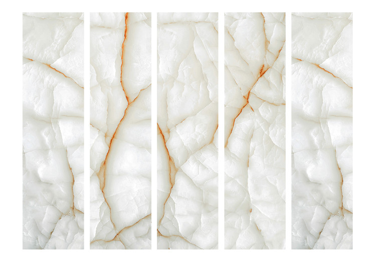Folding Screen White Marble II (5-piece) - unique background with stone texture 124190 additionalImage 3