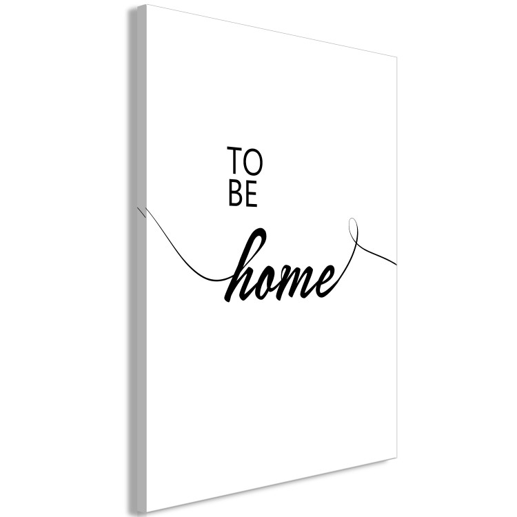 Canvas Black English To be home sign - minimalistic on a white background 125790 additionalImage 2