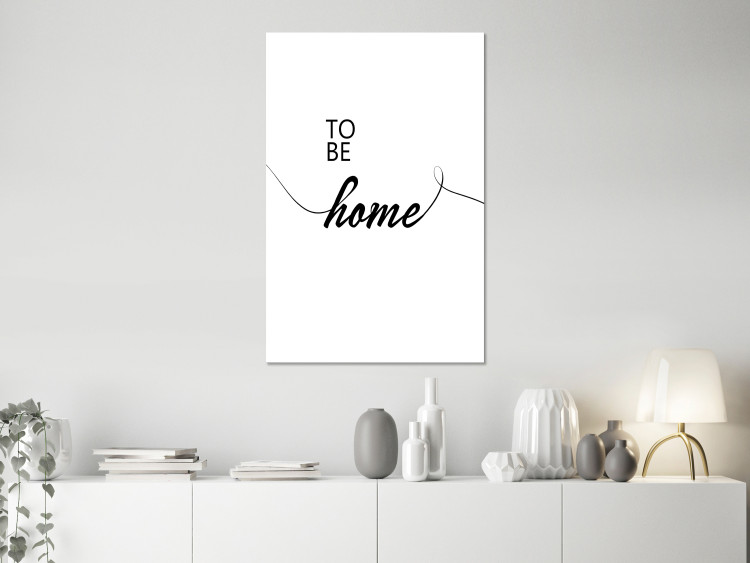 Canvas Black English To be home sign - minimalistic on a white background 125790 additionalImage 3