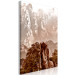 Canvas Print High mountains in sepia - landscape with a monolith in the foreground 127890 additionalThumb 2