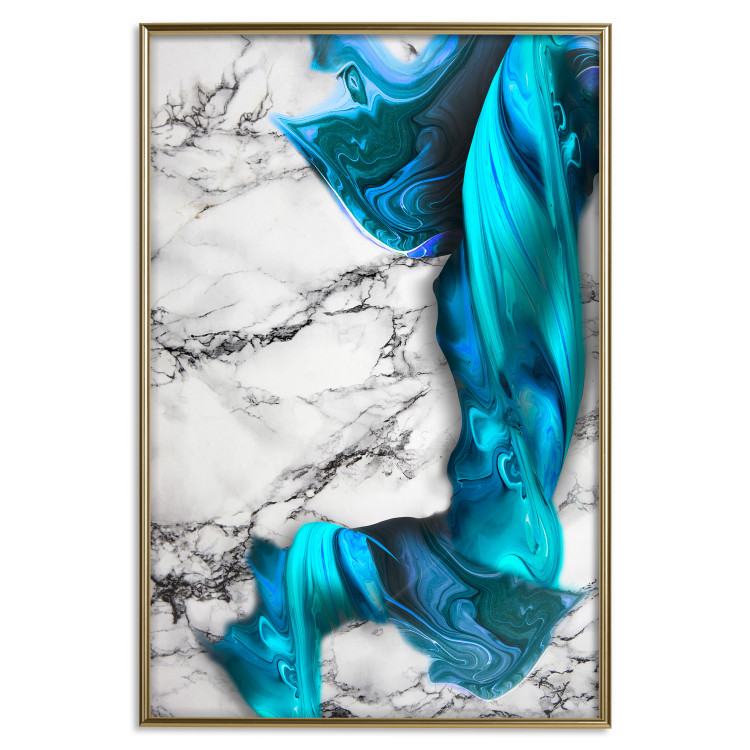 Wall Poster Strong Attraction - blue and abstract pattern on a marble background 129790 additionalImage 19