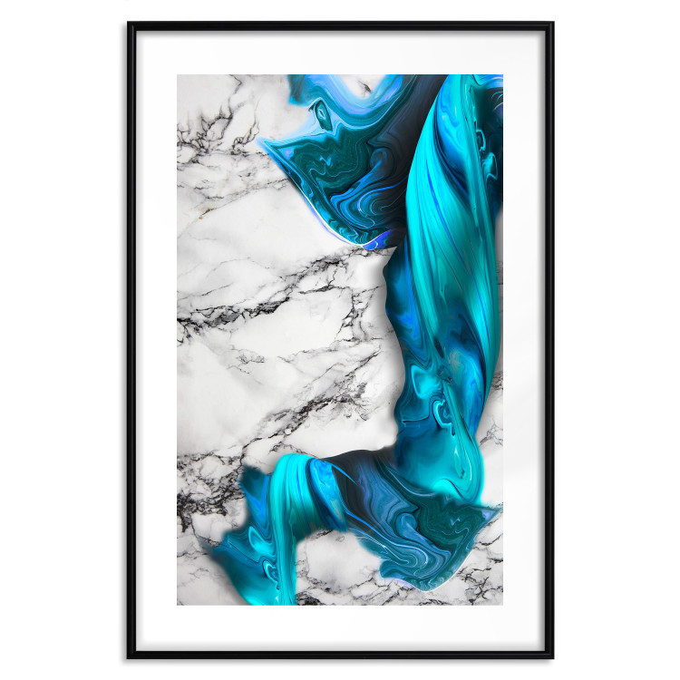 Wall Poster Strong Attraction - blue and abstract pattern on a marble background 129790 additionalImage 15