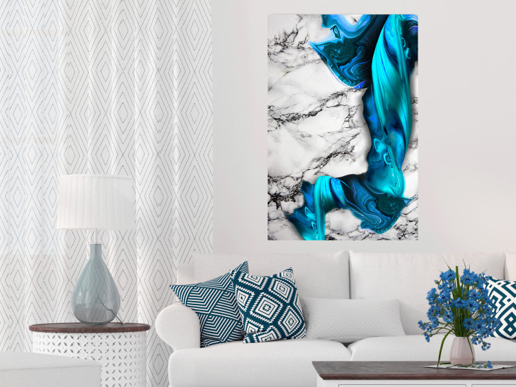 Wall Poster Strong Attraction - blue and abstract pattern on a marble background 129790 additionalImage 4