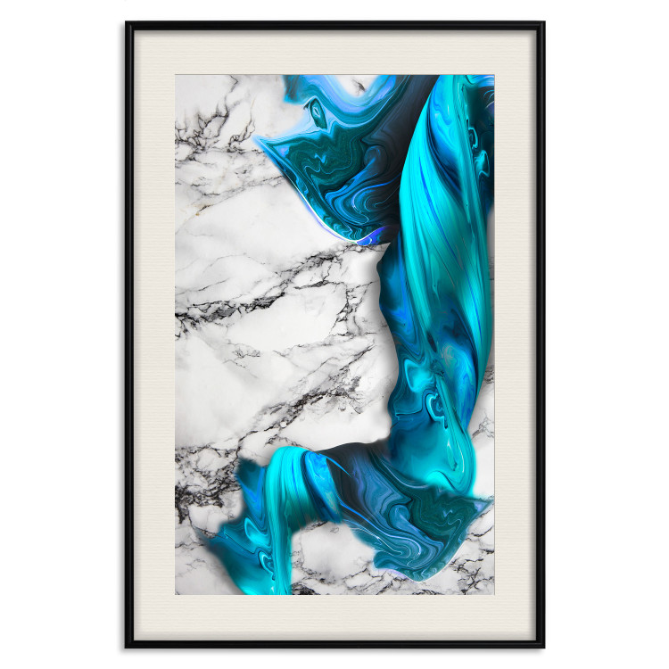 Wall Poster Strong Attraction - blue and abstract pattern on a marble background 129790 additionalImage 22