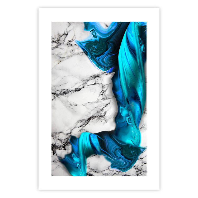 Wall Poster Strong Attraction - blue and abstract pattern on a marble background 129790 additionalImage 23