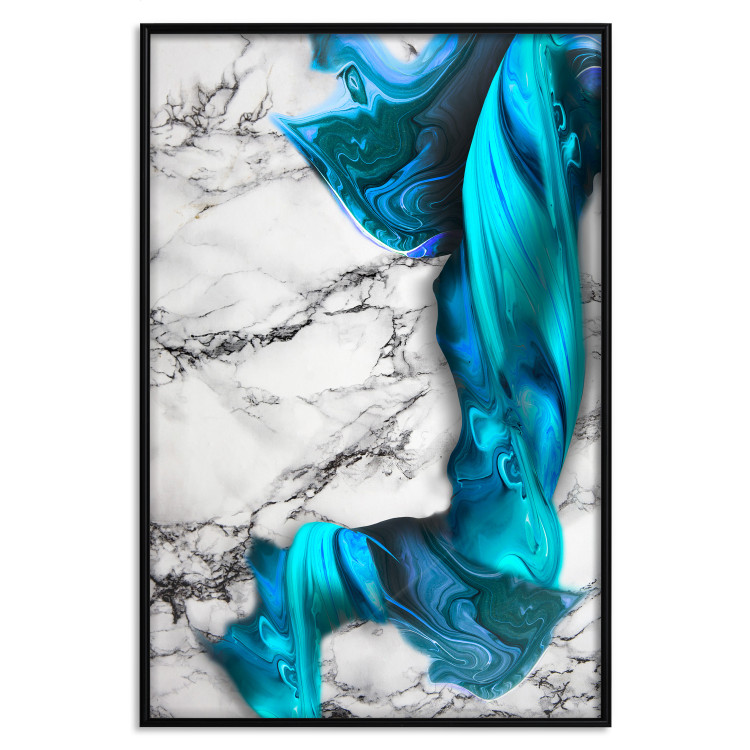 Wall Poster Strong Attraction - blue and abstract pattern on a marble background 129790 additionalImage 27