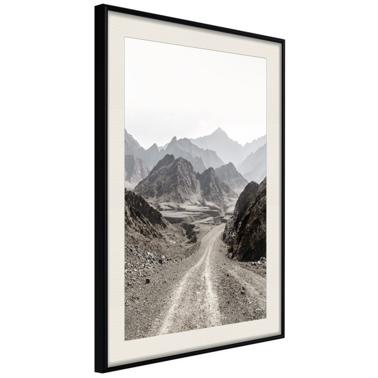 Poster Trail Through Mountains - landscape of a road and rocky mountains against a clear sky 130390 additionalImage 2