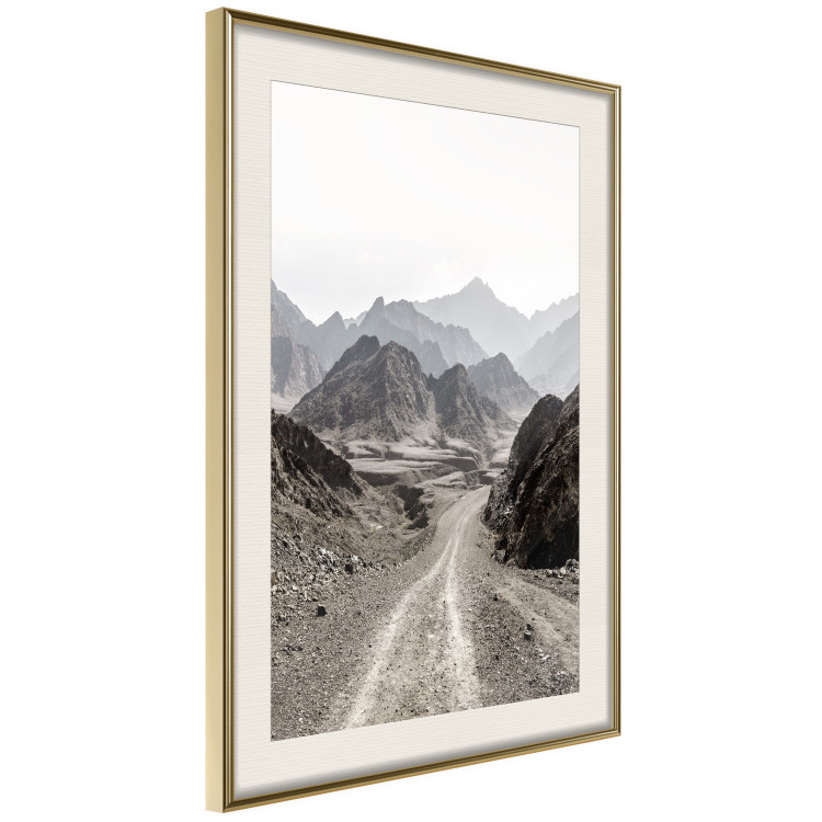 Poster Trail Through Mountains - landscape of a road and rocky mountains against a clear sky 130390 additionalImage 3