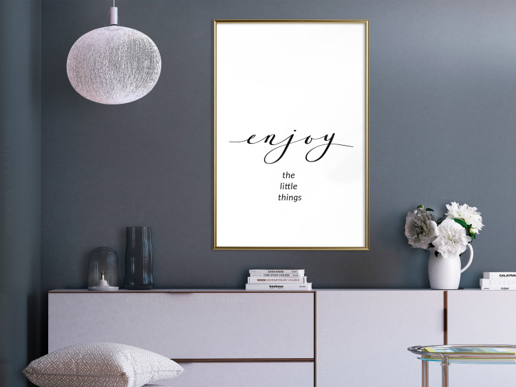 Poster Enjoy the Little Things - black English text on a white background 130790 additionalImage 13