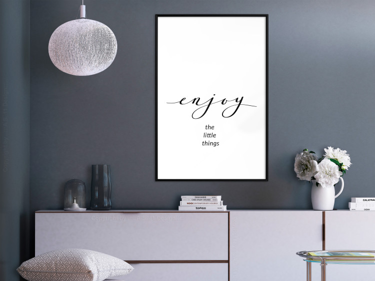 Poster Enjoy the Little Things - black English text on a white background 130790 additionalImage 23