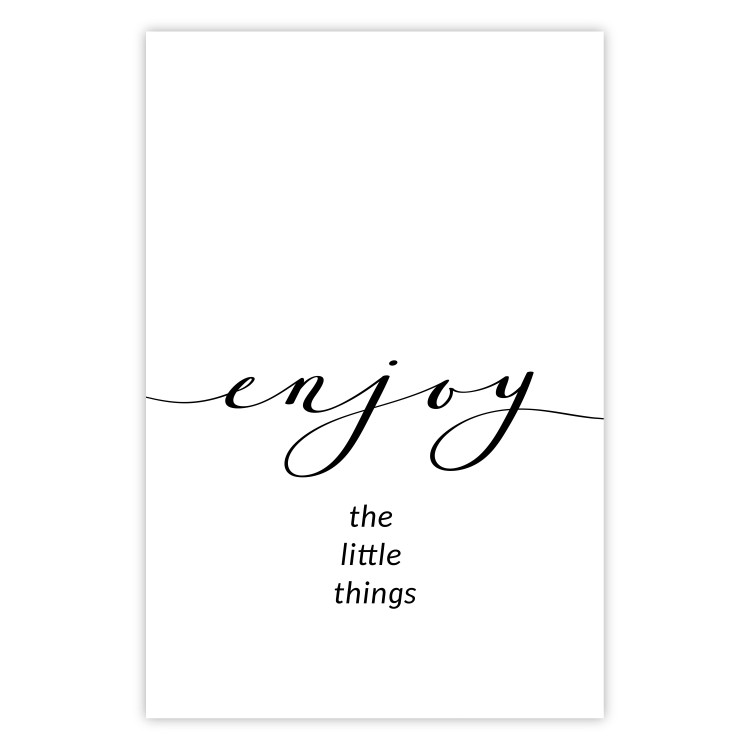 Poster Enjoy the Little Things - black English text on a white background 130790