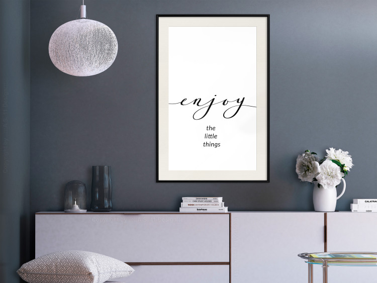 Poster Enjoy the Little Things - black English text on a white background 130790 additionalImage 24