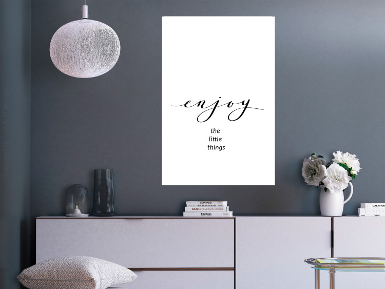 Poster Enjoy the Little Things - black English text on a white background 130790 additionalImage 5