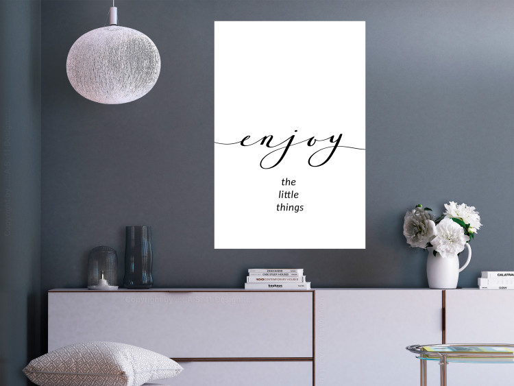 Poster Enjoy the Little Things - black English text on a white background 130790 additionalImage 2