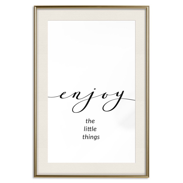 Poster Enjoy the Little Things - black English text on a white background 130790 additionalImage 20