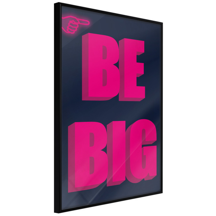 Wall Poster Be Big - intensely pink English texts on a navy blue background 131990 additionalImage 11